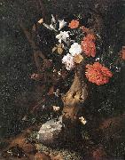 RUYSCH, Rachel Flowers on a Tree Trunk af china oil painting artist